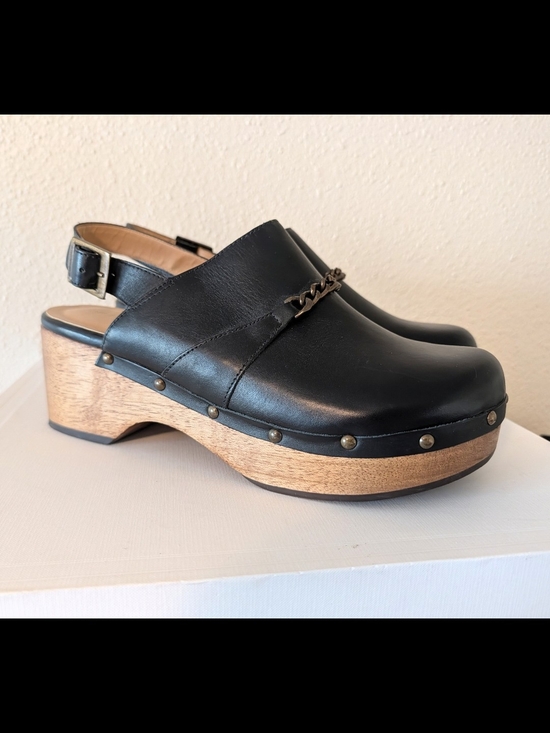 Anthropologie Shoes - Anthropologie Silent D Women's Leather Slingback Clogs Black Size 41 (US 10)